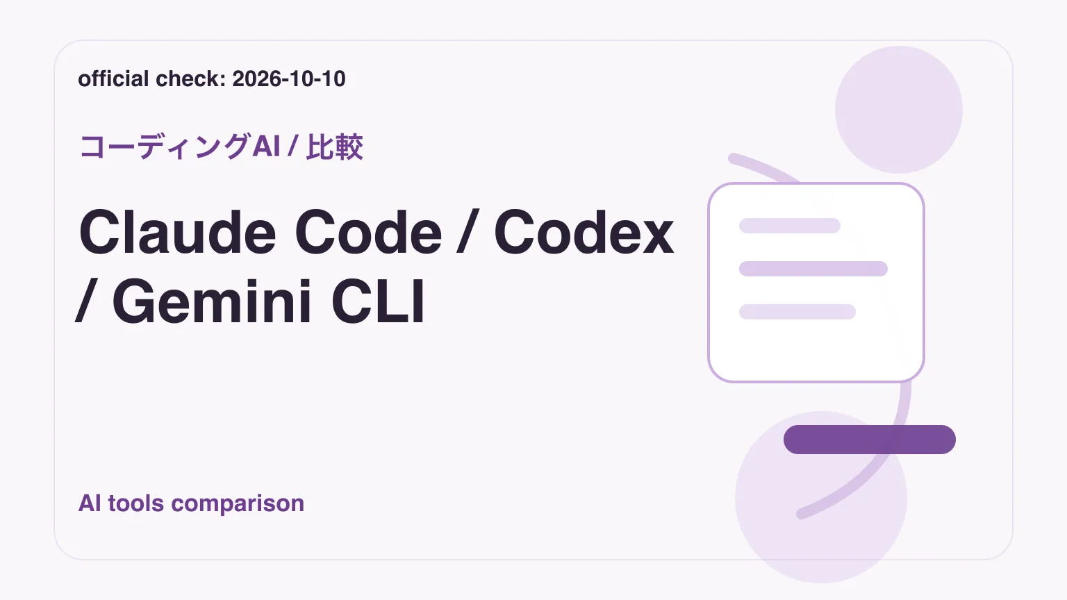 ターミナルで3つのAIツールを比較するイメージ